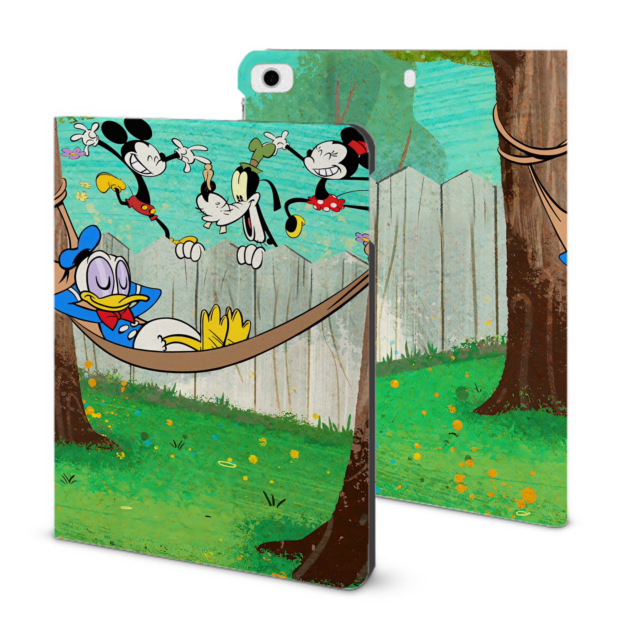 （画像用） ミッキーマウス Mickey Mouse IPad ケース ブック型 PUレザー TPU 耐衝撃 軽量 薄型 ペン収納なし 全面保護 IPad 各モデル対応